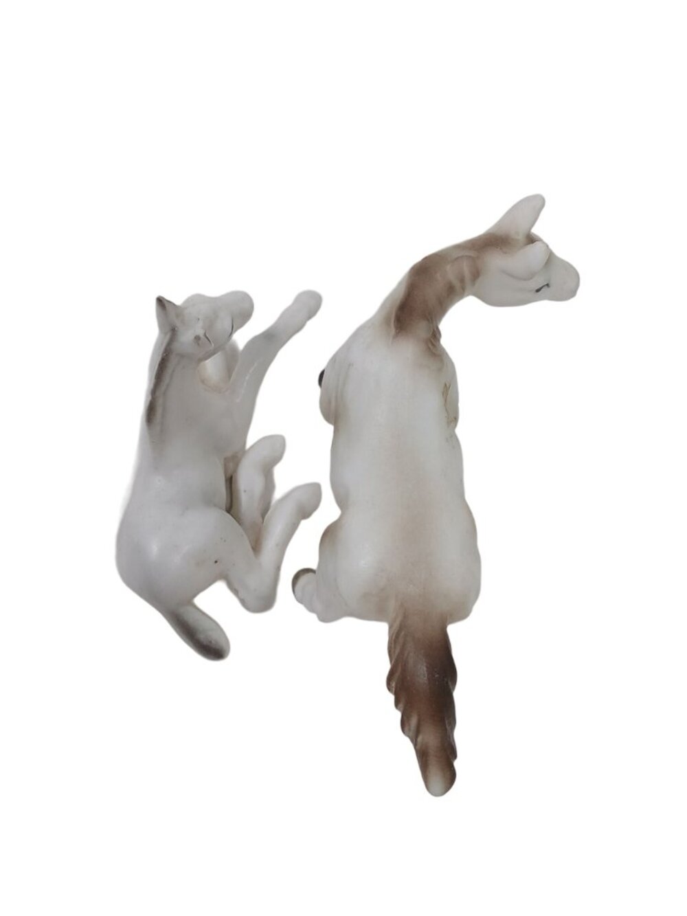 VTG Mare Foal Figurines Japan White & Brown Set of 2 Genuine Bone China #S-3 - Picture 12 of 13